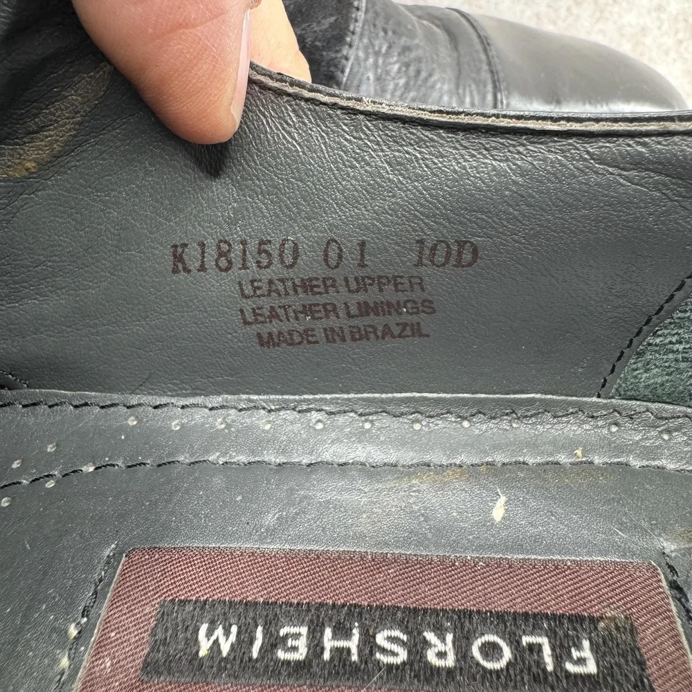 Florsheim Shoes Mens Size 10 Black Leather Derby Dress Lace Up Cap Toe K18150 01